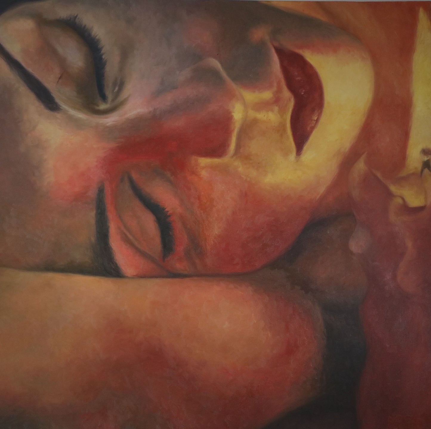 "Candlelight" by Mesa - Signed Original Oil Painting on Canvas 36" x 36"