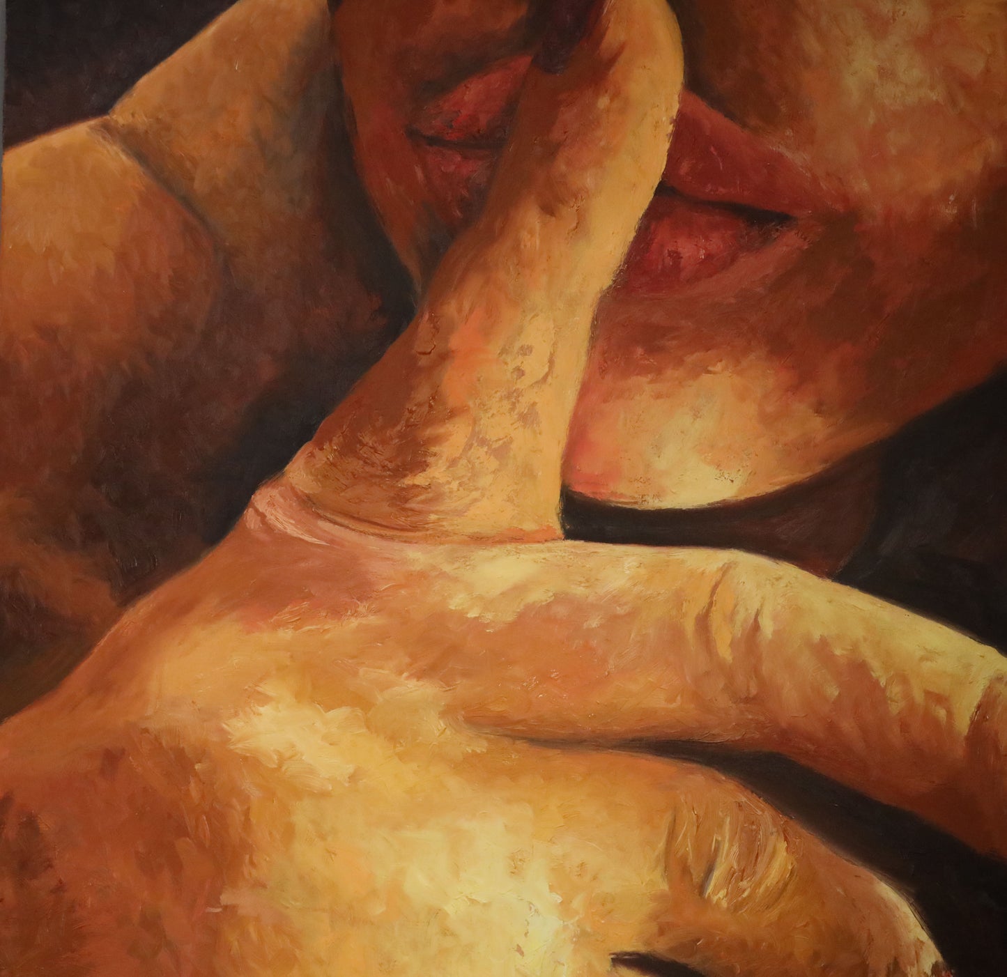 "Hush" by Mesa - Signed Original Oil Painting on Canvas 36" x 36"
