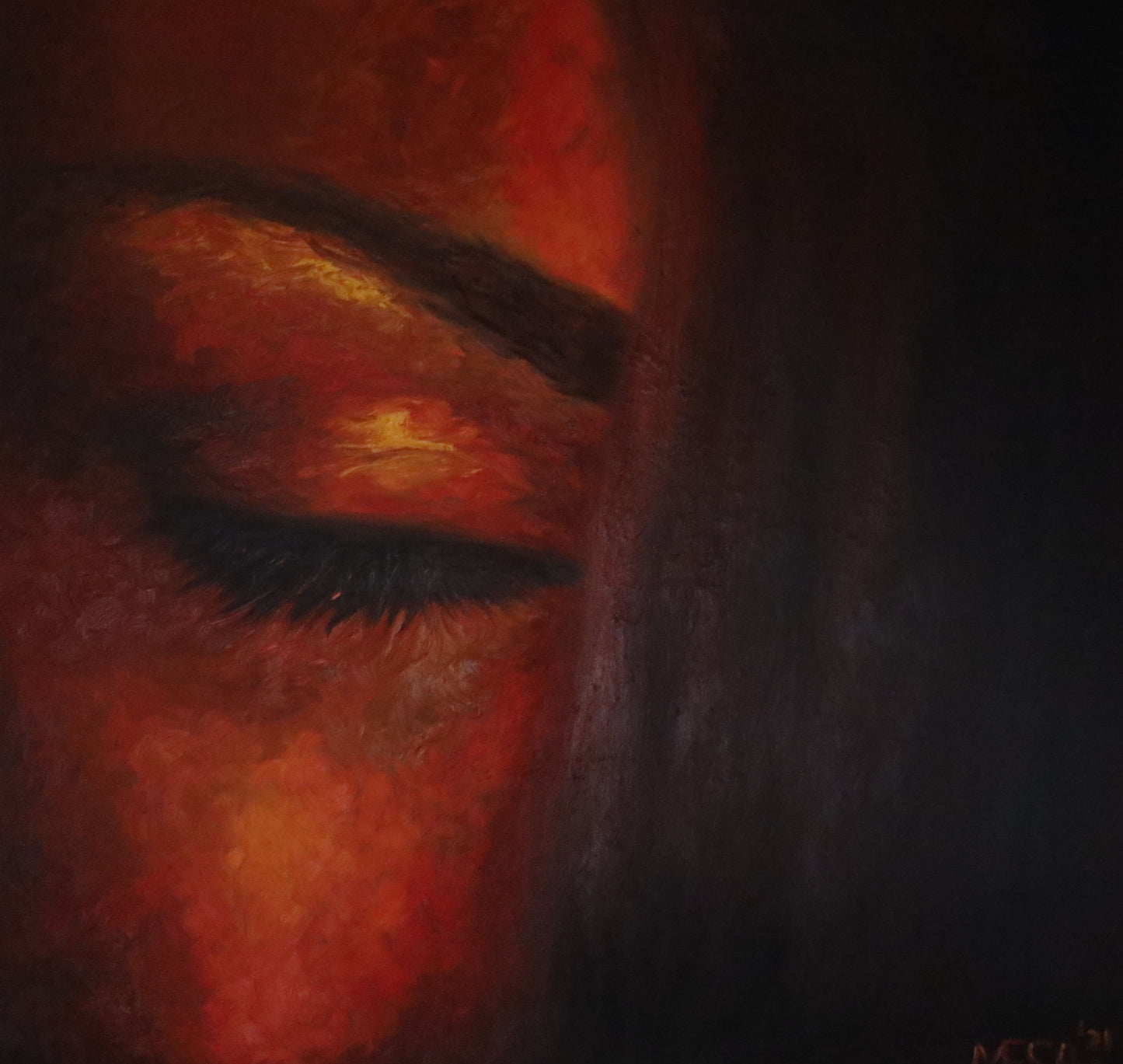 "Sultry" by Mesa - Signed Original Oil Painting on Canvas 36" x 36"